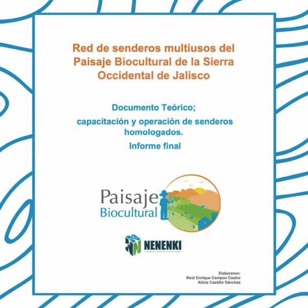 Portada del documento teórico de capacitación y operación de senderos informe final